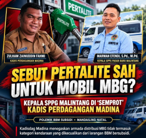 Sebut Pertalite Sah untuk Mobil MBG, Kepala SPPG Malintang Di “semprot” Kadis Perdagangan Madina